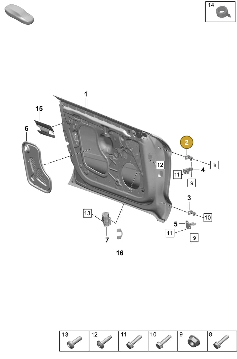 PAD831412 — Porsche Taycan Sport Turismo (2023-2025) diagram p64804000, position 2