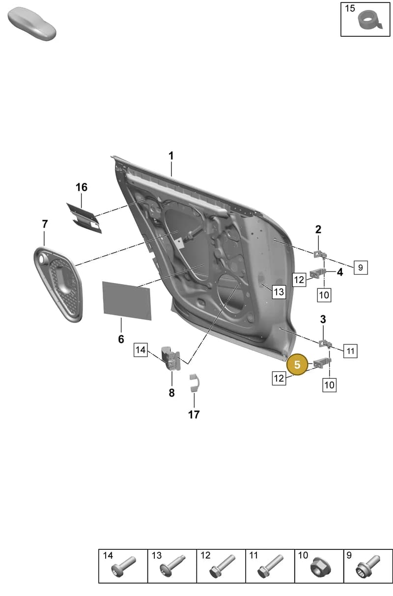 PAD833404 — Porsche Taycan Sport Turismo (2023-2025) diagram p64804050, position 5