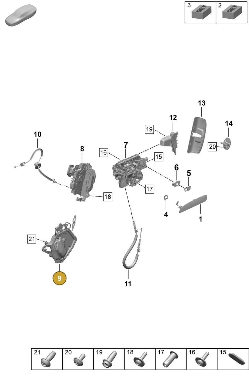 PAD837004 — Porsche Taycan Sport Turismo (2023-2025) diagram p64804200, position 9