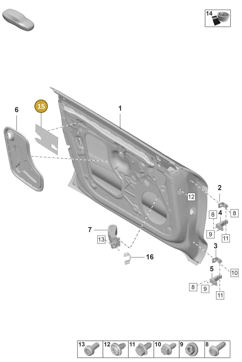PAD837088 — Porsche Taycan Sport Turismo (2019-2024) diagram p56804000, position 15