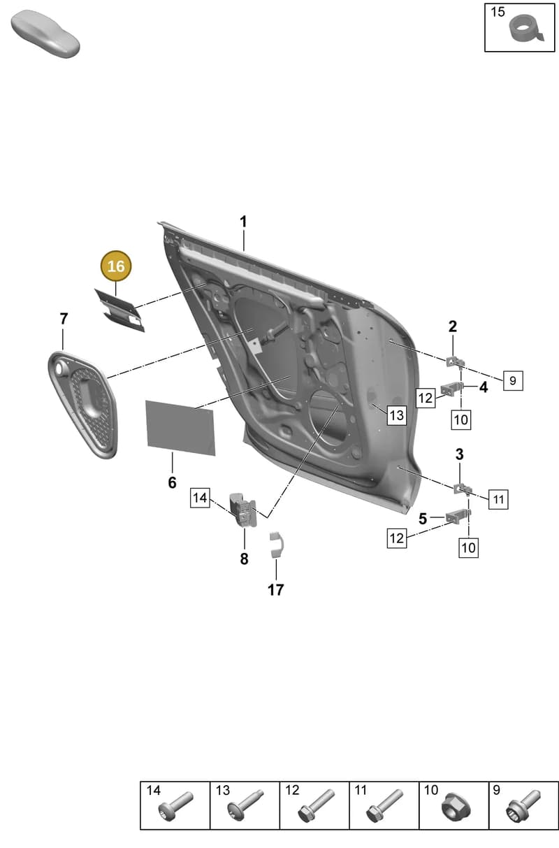 PAD837088 — Porsche Taycan Sport Turismo (2023-2025) diagram p64804050, position 16