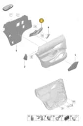 PAD837113OS8 Porsche Inner Actuator (Dark Silver OS8)