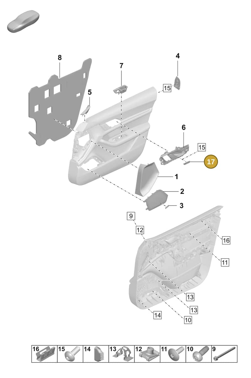 PAD837955 — Porsche Taycan Sport Turismo (2023-2025) diagram p56808450, position 17