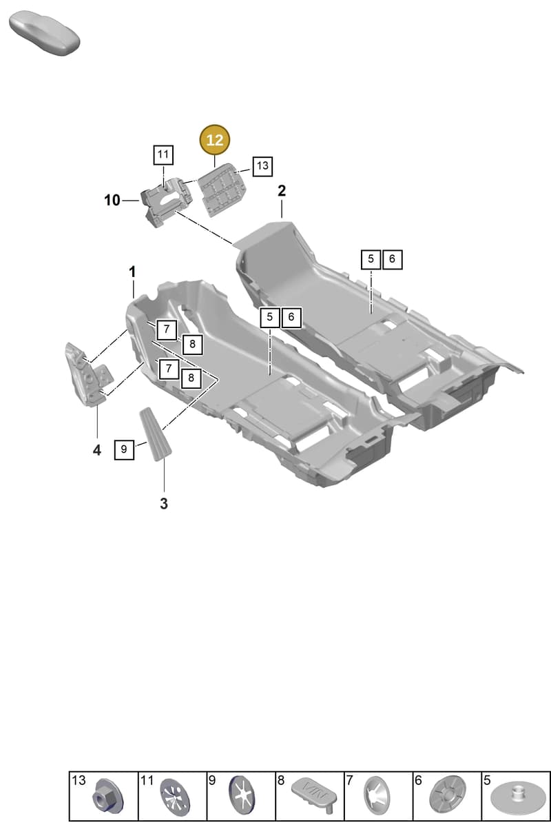 PAD861411 — Porsche Taycan Sport Turismo (2019-2024) diagram p56807110, position 12