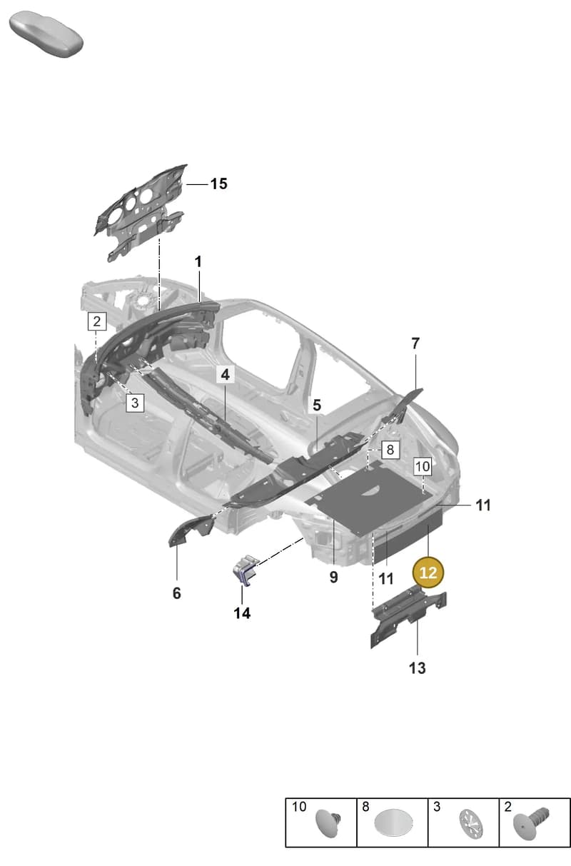 PAD863247 — Porsche Taycan Sport Turismo (2023-2025) diagram p56807445, position 12