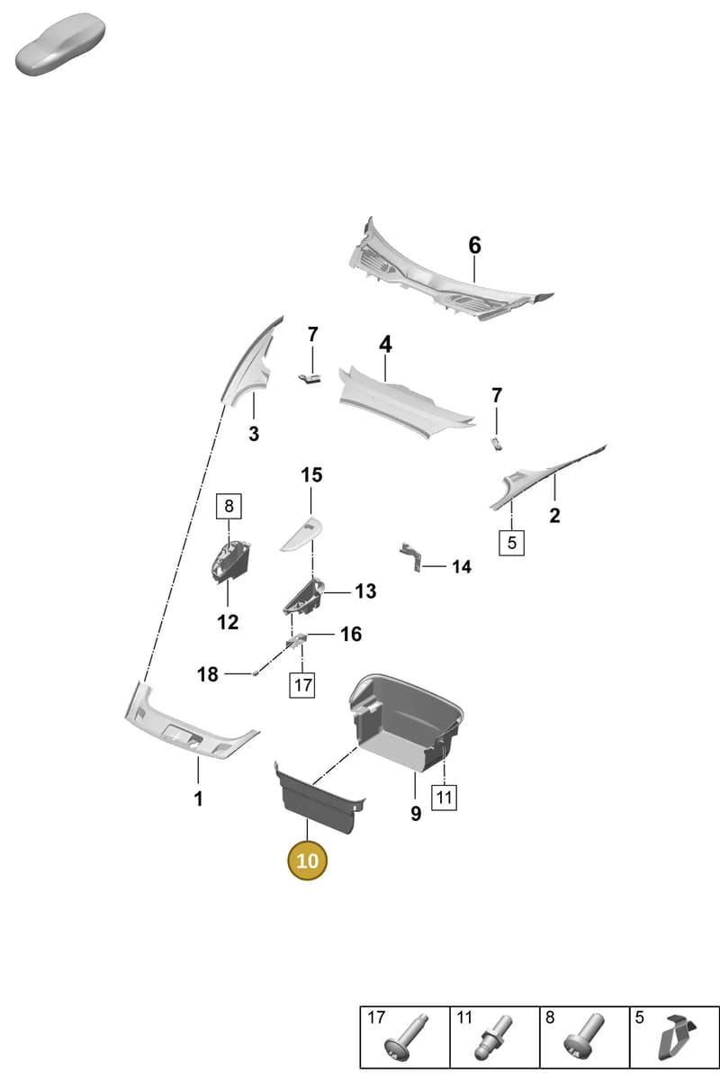 PAD863362AY1 — Porsche Taycan Sport Turismo (2023-2025) diagram p64807000, position 10