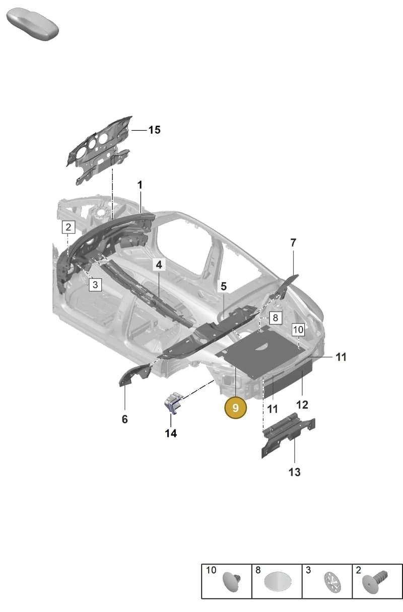 PAD863874 — Porsche Taycan Sport Turismo (2023-2025) diagram p56807445, position 9