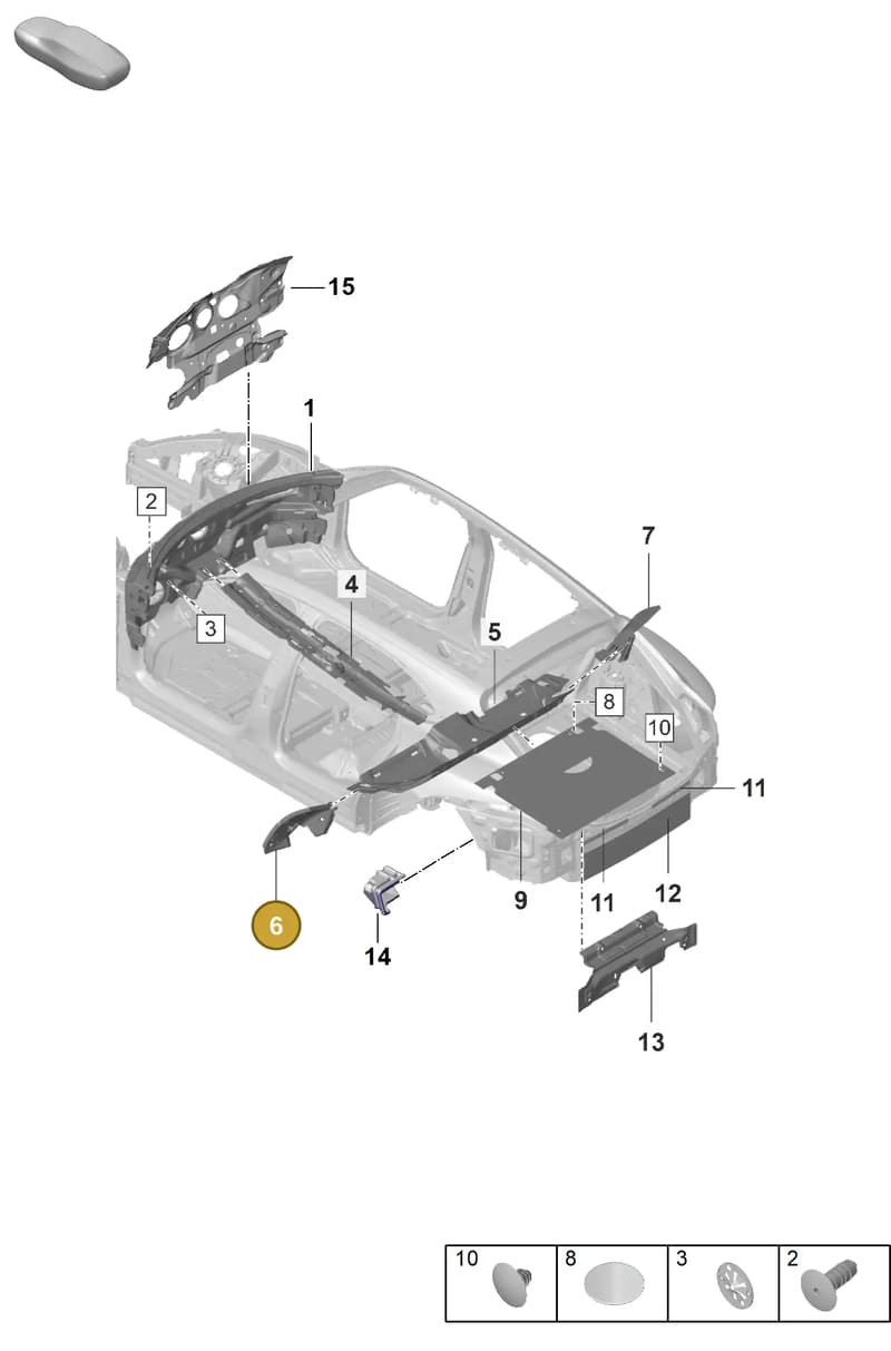 PAD864929 — Porsche Taycan Sport Turismo (2023-2025) diagram p56807445, position 6