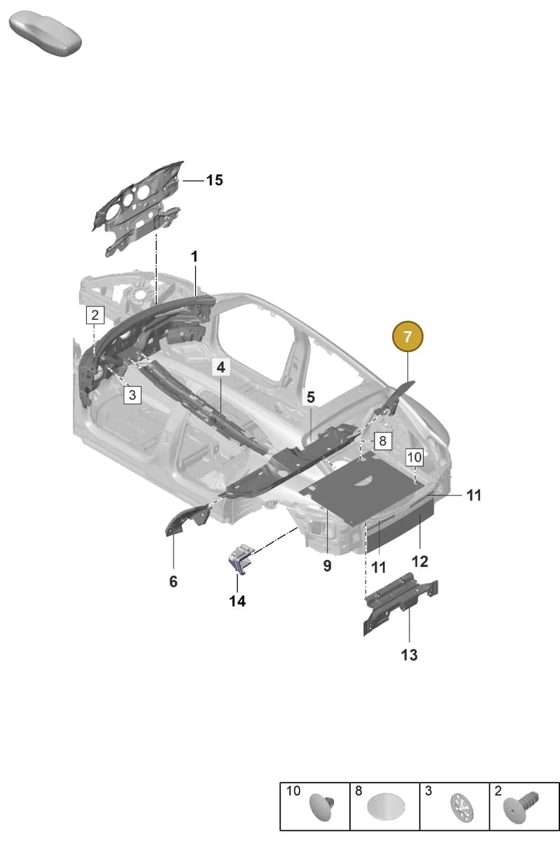 PAD864930 — Porsche Taycan Sport Turismo (2023-2025) diagram p56807445, position 7