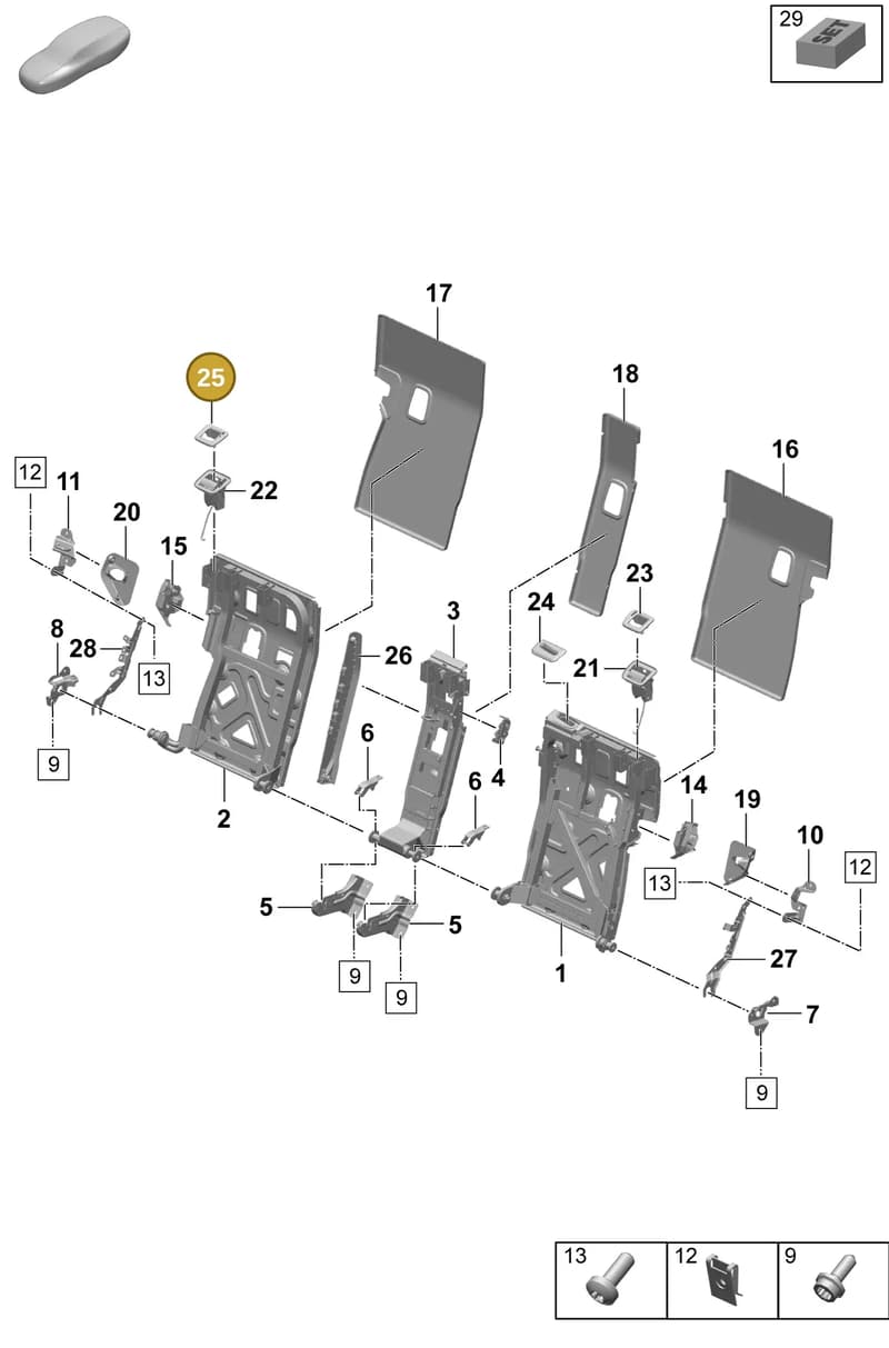 PAD885740OH7 — Porsche Taycan Sport Turismo (2023-) diagram p64818010, position 25