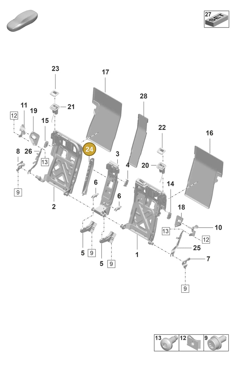PAD885740OW4 — Porsche Taycan Sport Turismo (2019-2024) diagram p56818010, position 24