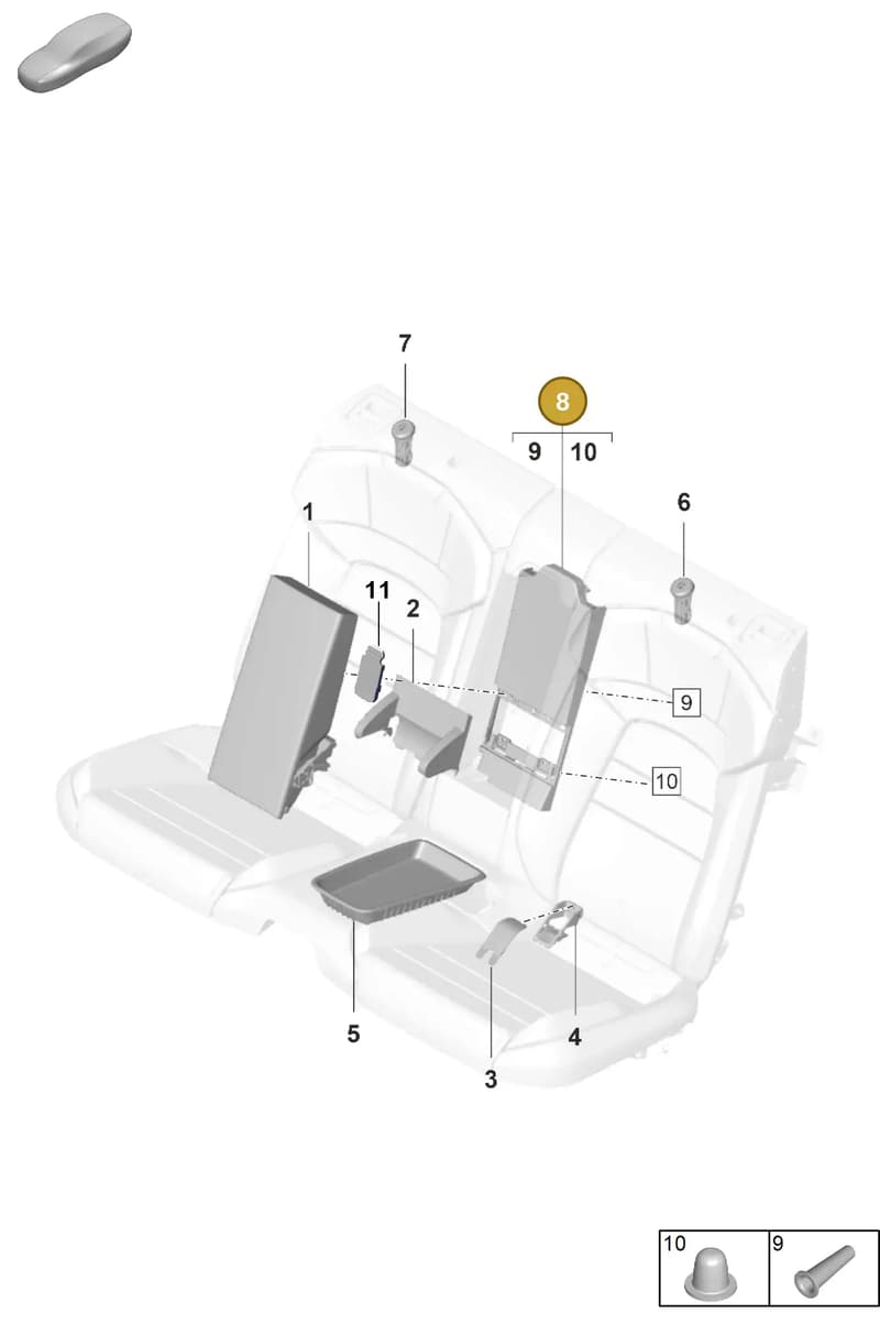 PAD886265OH7 — Porsche Taycan Sport Turismo (2023-) diagram p56818600, position 8