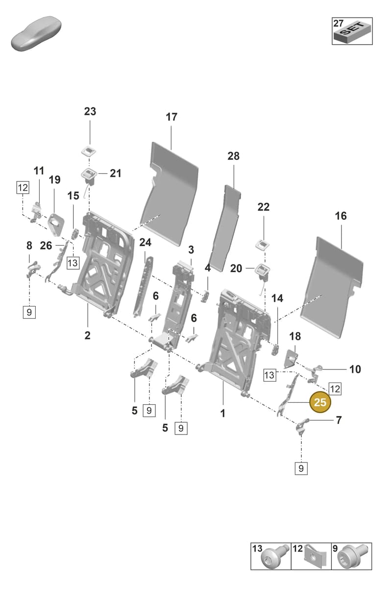 PAD886748OS1 — Porsche Taycan Sport Turismo (2019-2024) diagram p56818010, position 25