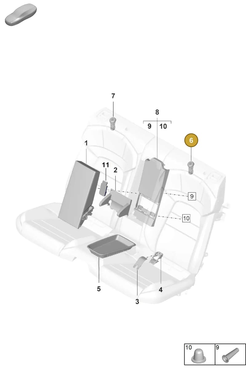 PAD886920AOU6 — Porsche Taycan Sport Turismo (2023-2025) diagram p56818600, position 6