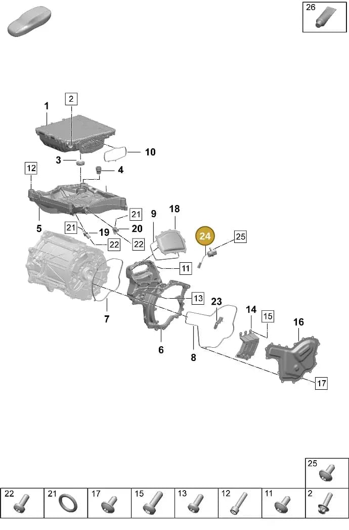 PAD900438 — Porsche Taycan Sport Turismo (2023-2025) diagram p64152060, position 24