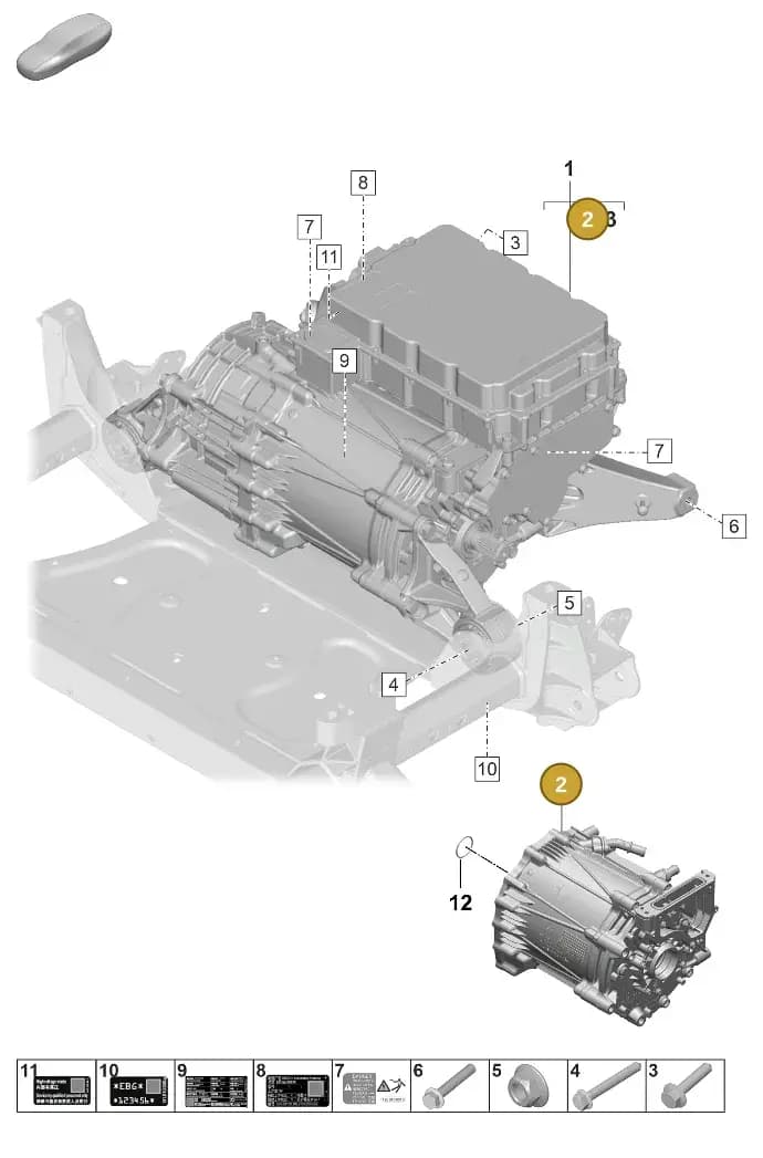 PAD901090AX — Porsche Taycan Sport Turismo (2023-2025) diagram p64151000, position 2