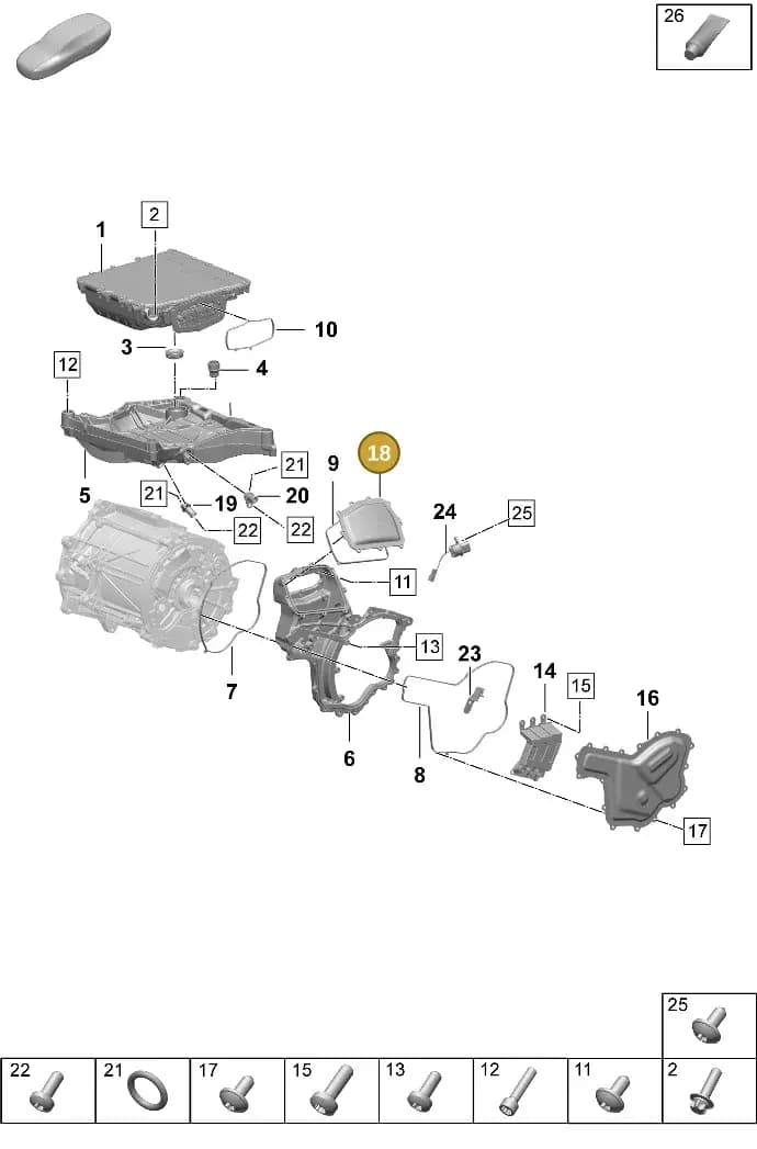 PAD901136A — Porsche Taycan Sport Turismo (2023-2025) diagram p64152060, position 18