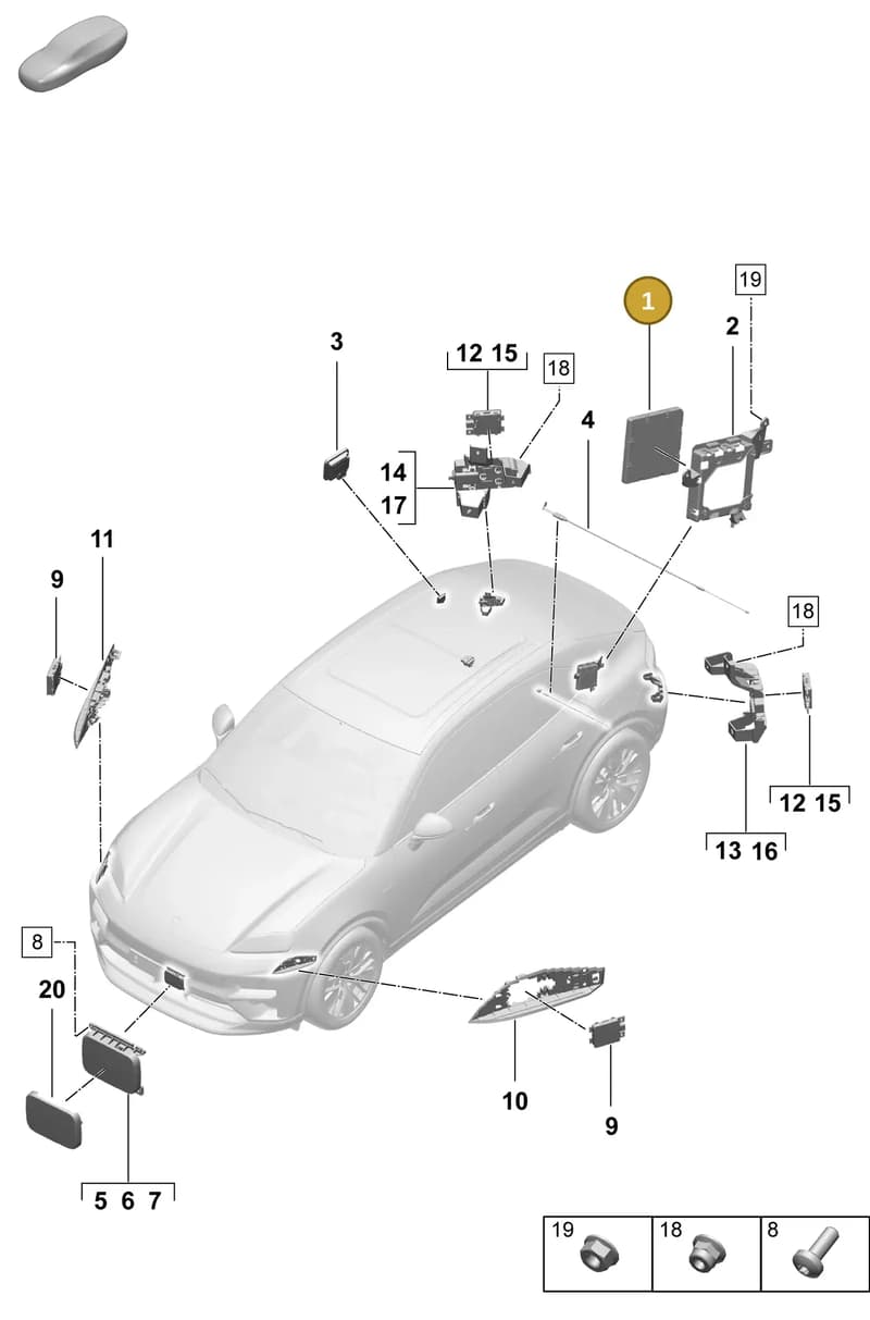PAD907064B — Porsche Macan (2024-2024) diagram p61901300, position 1