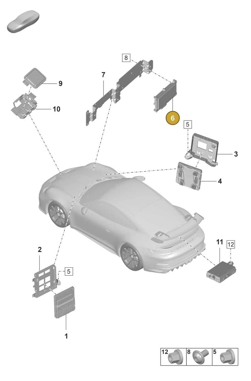 PAD907107A — Porsche 911 (2021-2022) diagram p59901040, position 6