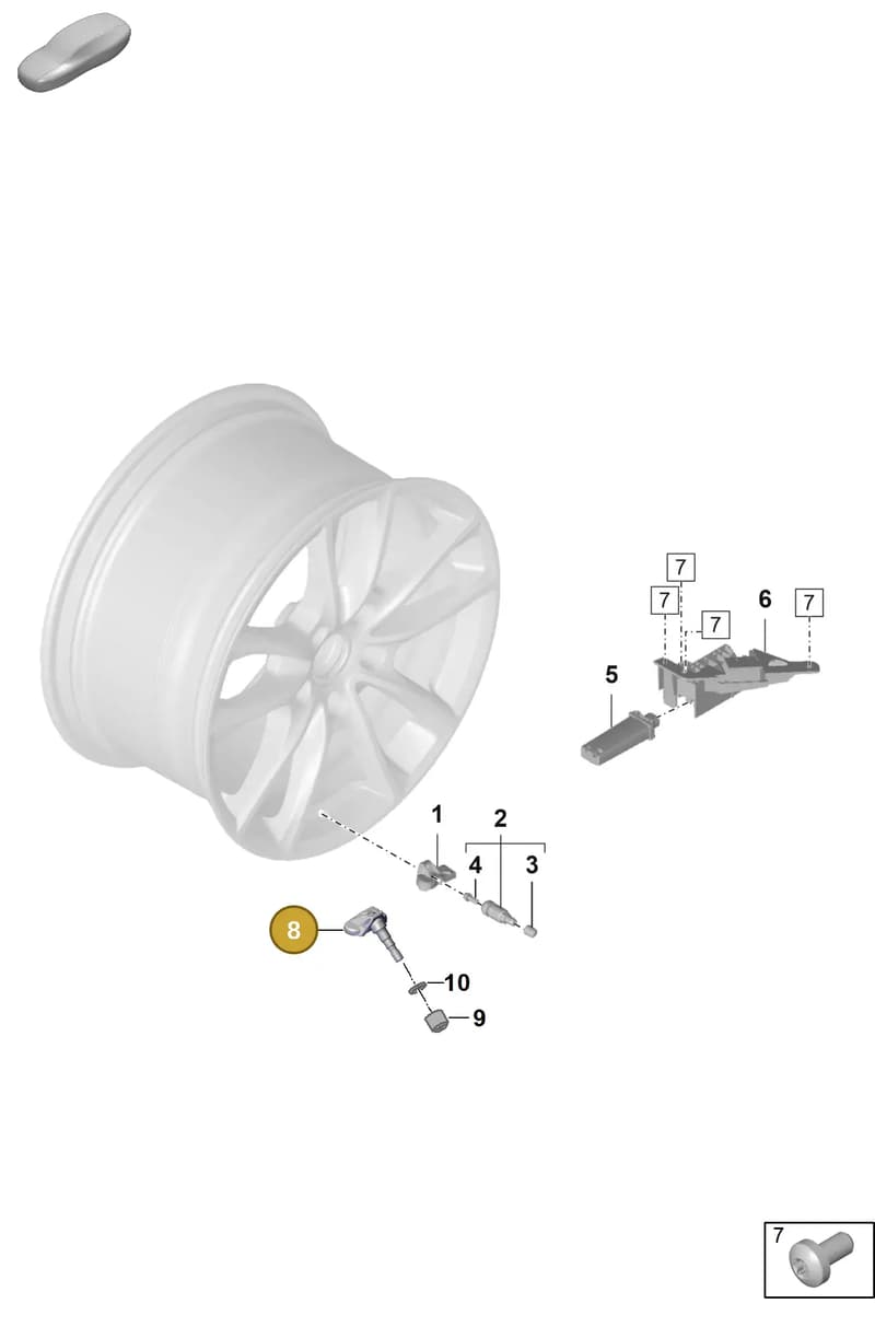 PAD907255A — Porsche Panamera (2020-2023) diagram p58601050, position 8