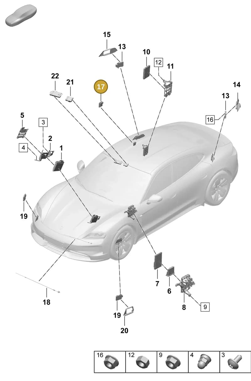 PAD907410A — Porsche Taycan Sport Turismo (2023-2025) diagram p64901300, position 17