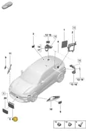 PAD907550B Porsche Radar Sensor with Control Unit