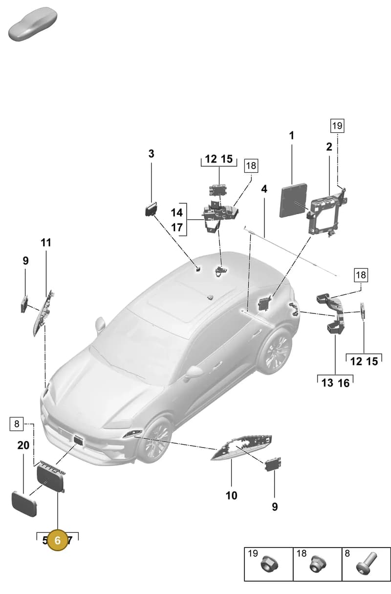 PAD907561C — Porsche Macan (2024-2024) diagram p61901300, position 6
