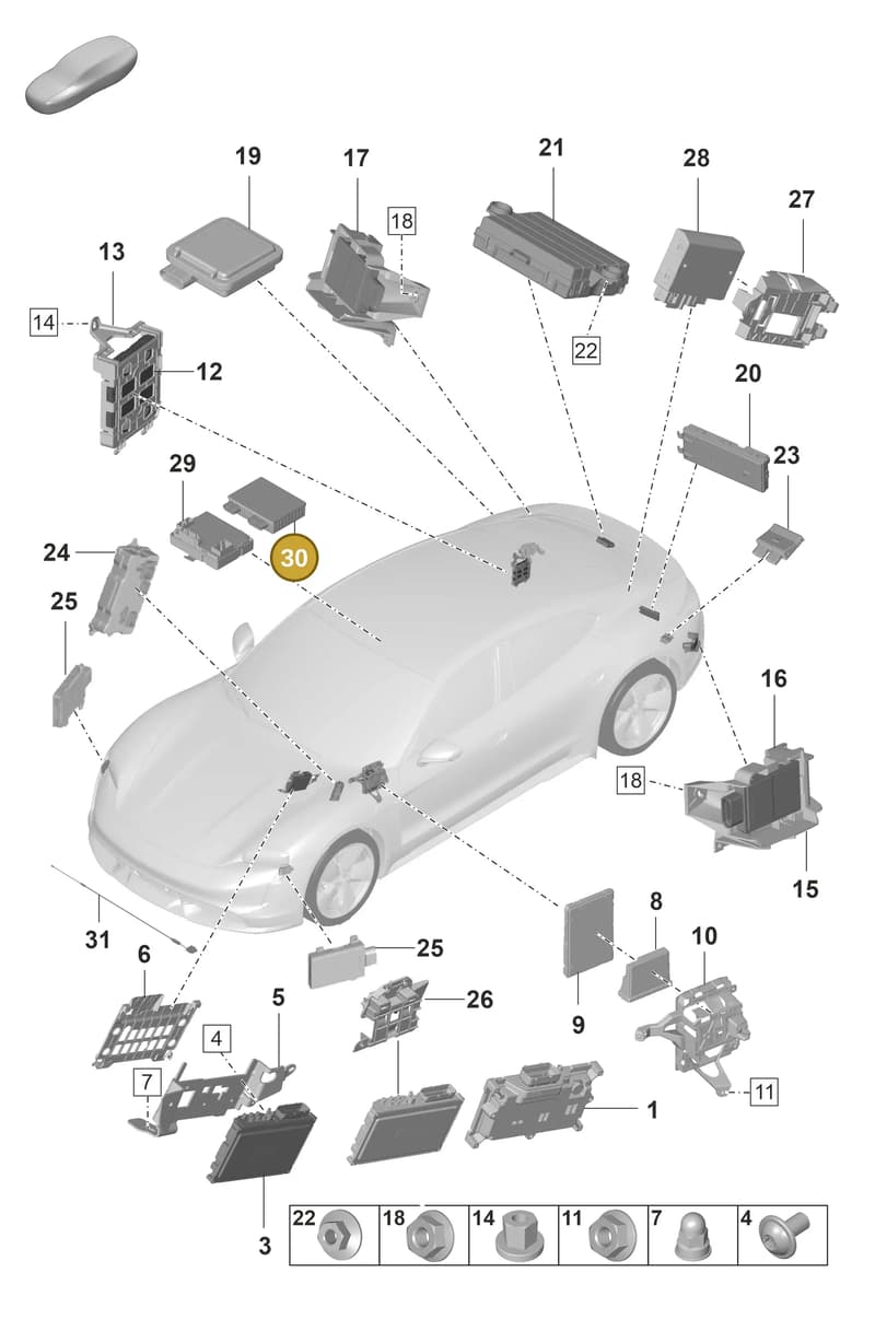 PAD907594 — Porsche Taycan Sport Turismo (2019-2024) diagram p56901040, position 30