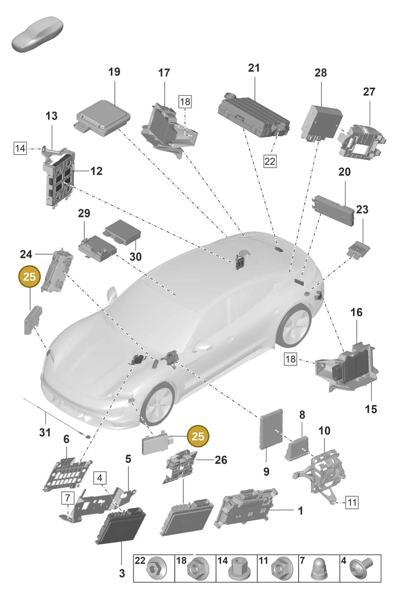 PAD907669 — Porsche Taycan Sport Turismo (2019-2024) diagram p56901040, position 25
