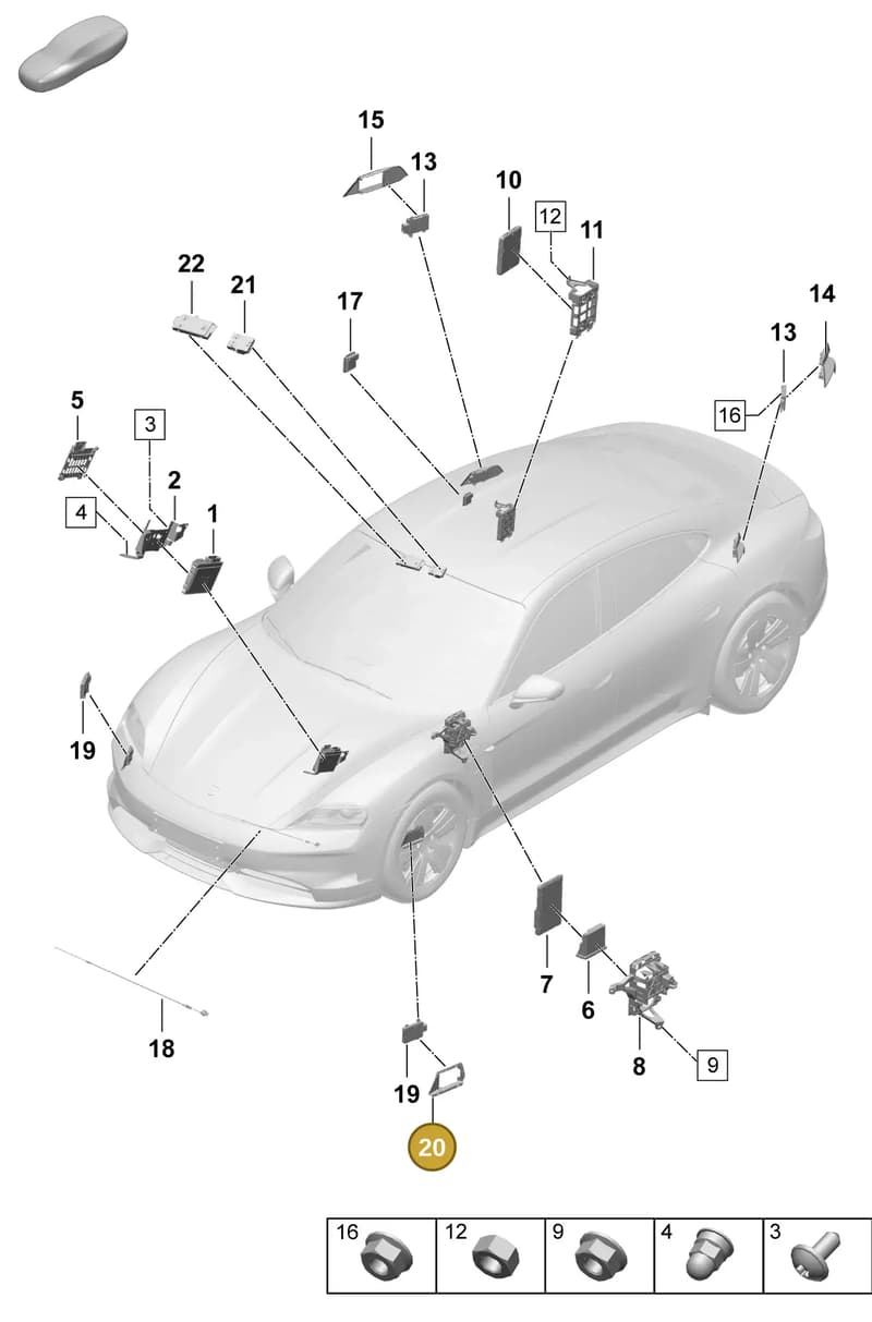 PAD907669 — Porsche Taycan Sport Turismo (2023-2025) diagram p64901300, position 20