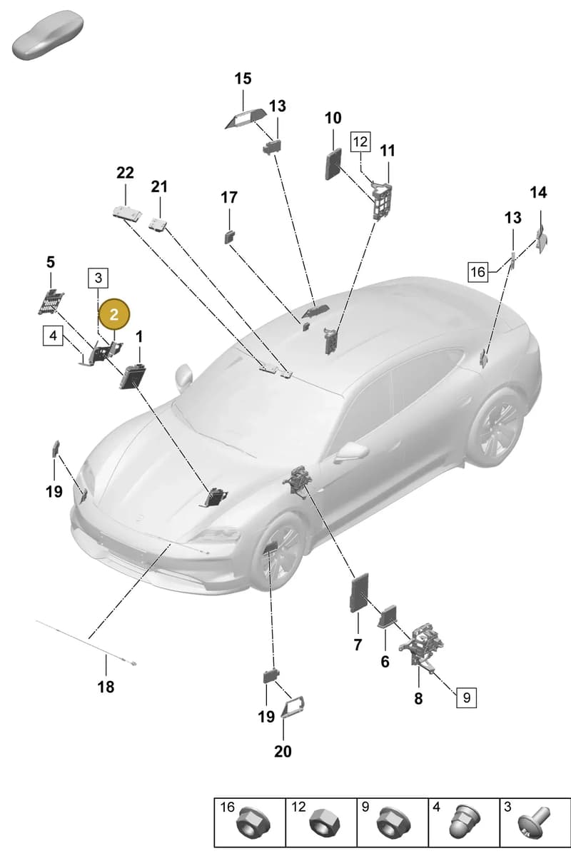 PAD907682A — Porsche Taycan Sport Turismo (2023-2025) diagram p64901300, position 2