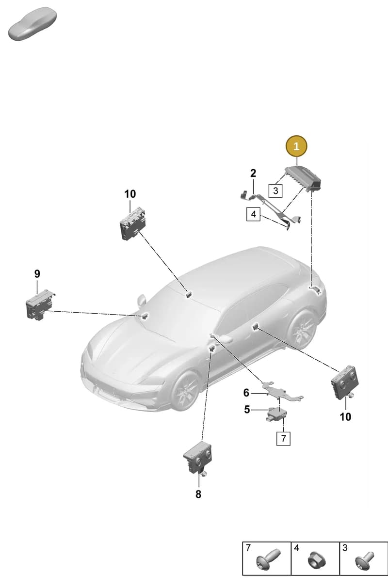 PAD907715A — Porsche Taycan Sport Turismo (2023-2025) diagram p64901200, position 1