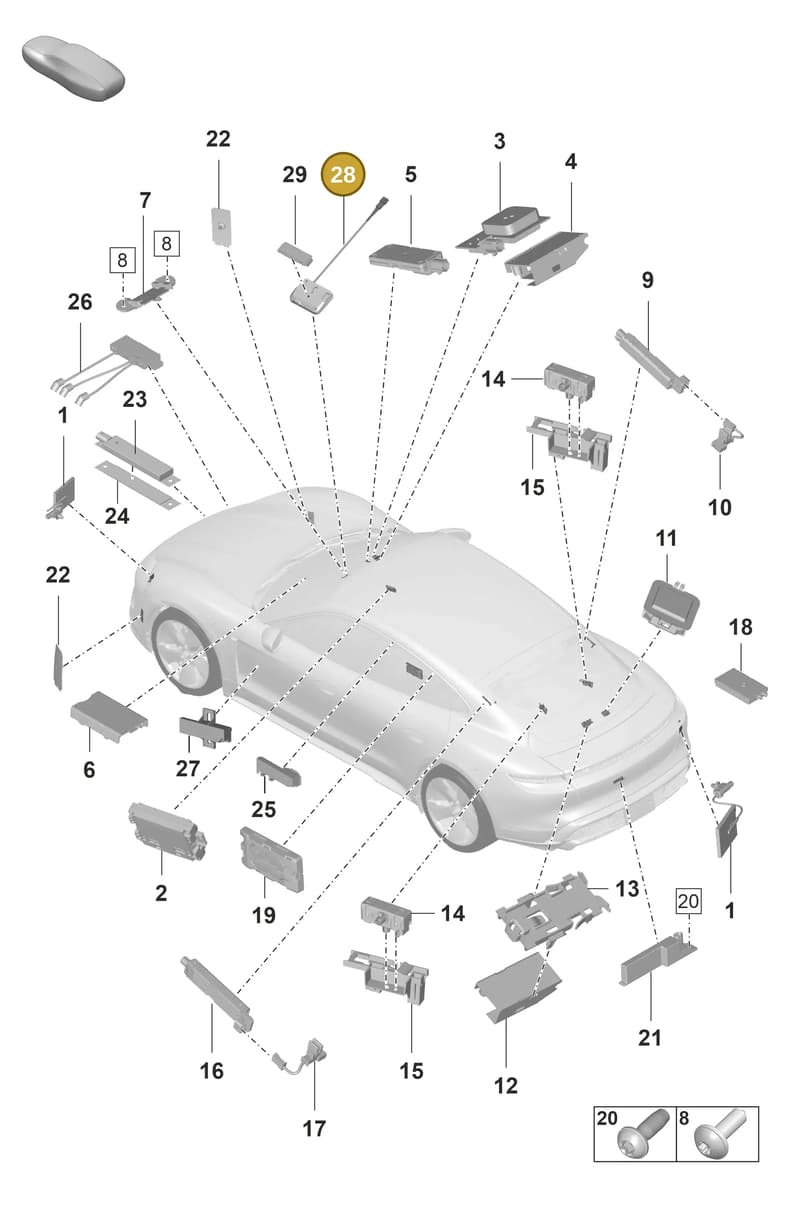 PAD919814 — Porsche Taycan Sport Turismo (2019-2024) diagram p56912000, position 28