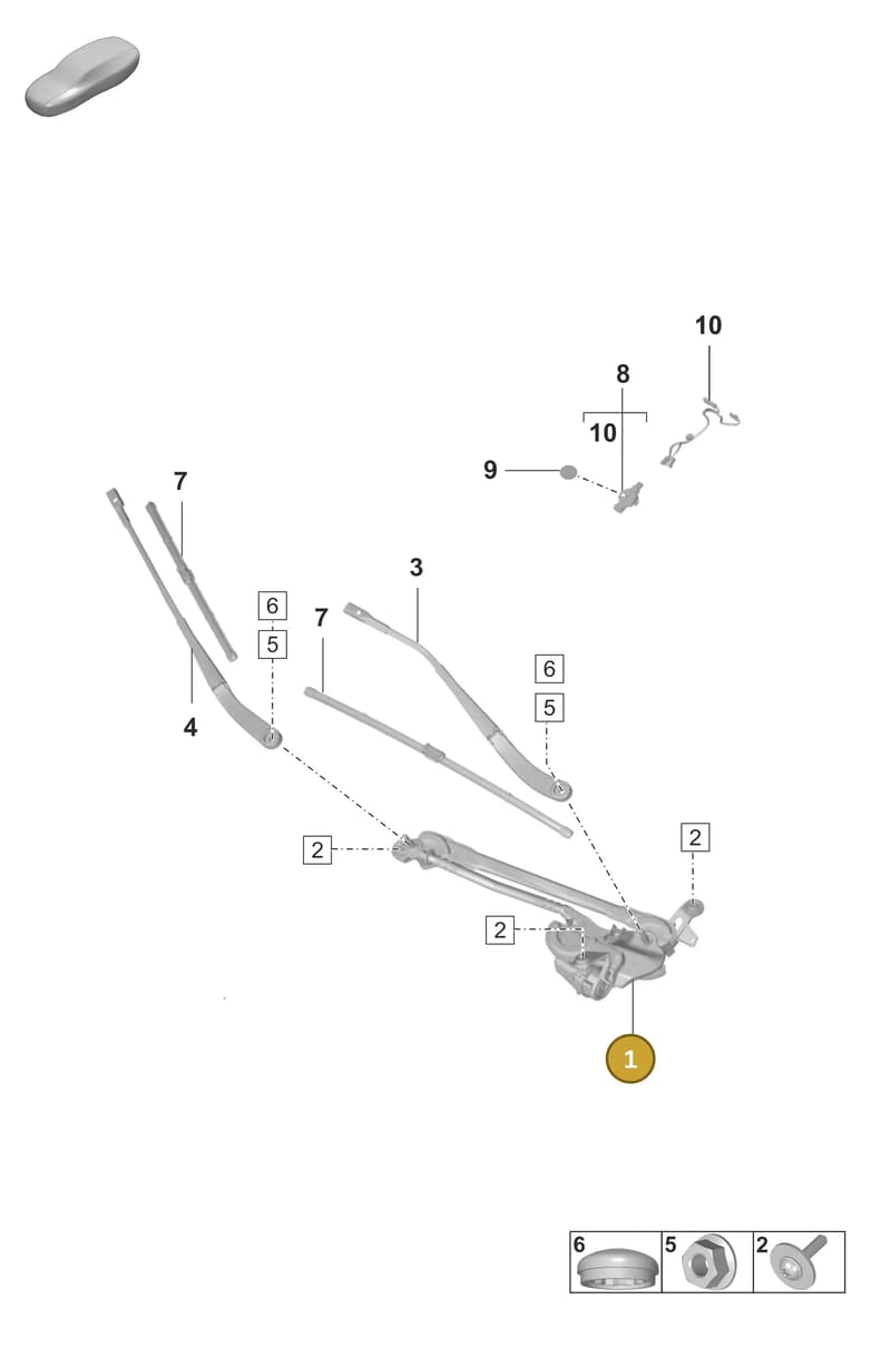 PAD955024 — Porsche Taycan Sport Turismo (2019-2024) diagram p56904000, position 1