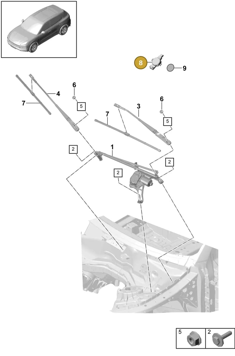 PAD955547A — Porsche Cayenne (2017-2023) diagram p51904000, position 8