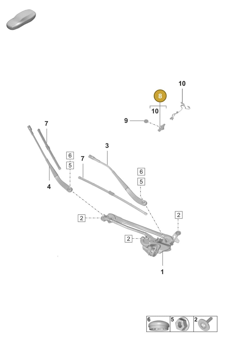 PAD955547A — Porsche Taycan Sport Turismo (2019-2024) diagram p56904000, position 8