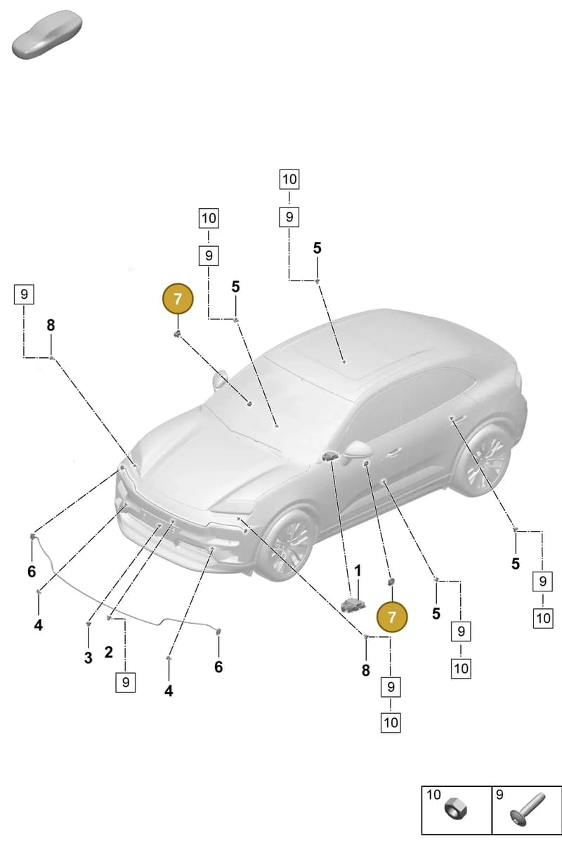 PAD959354 — Porsche Macan (2024-2024) diagram p61901900, position 7