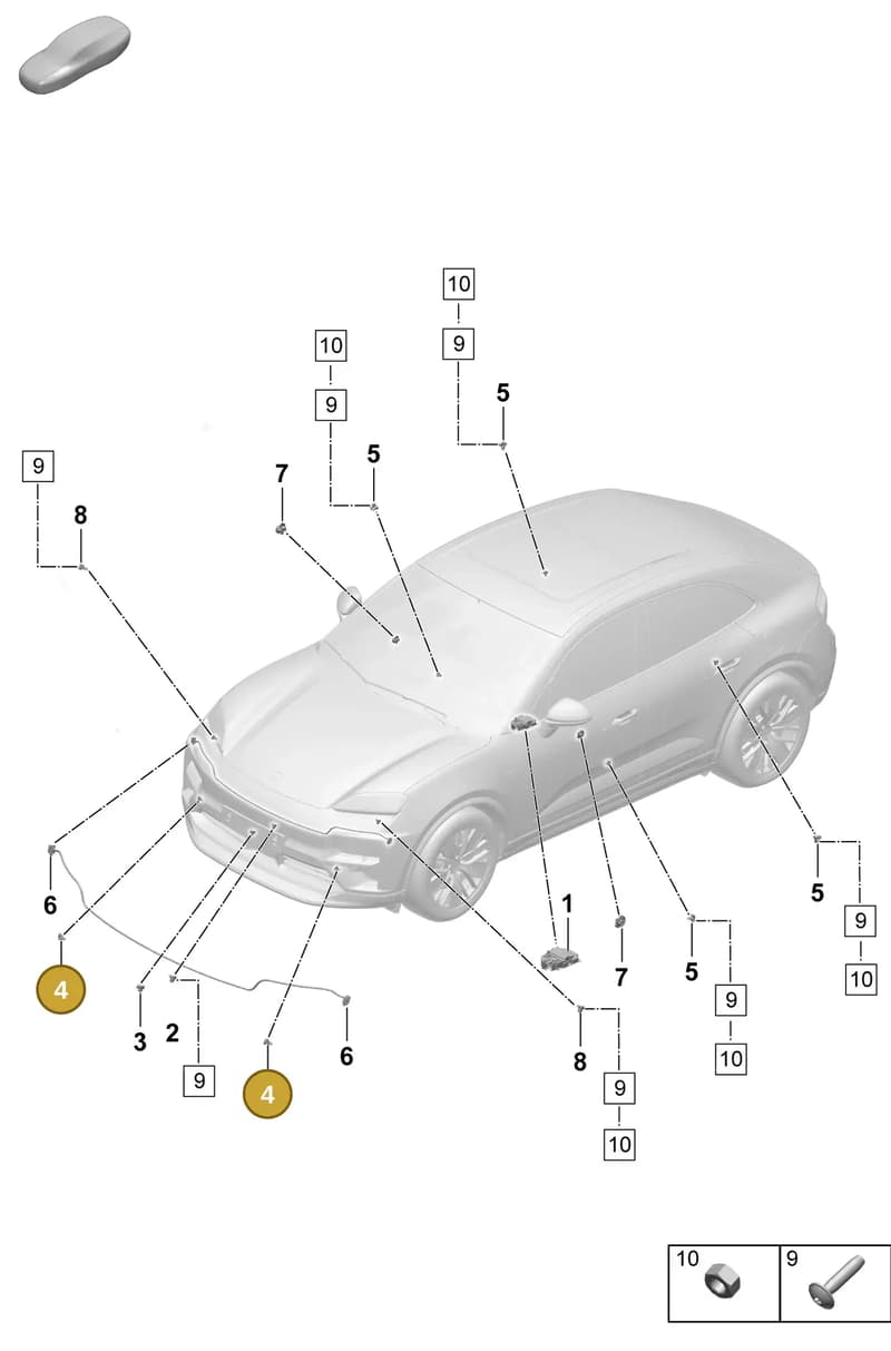 PAD959651B — Porsche Macan (2024-2024) diagram p61901900, position 4