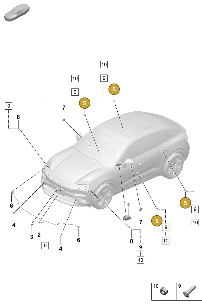 PAD959651C — Porsche Macan (2024-2024) diagram p61901900, position 5