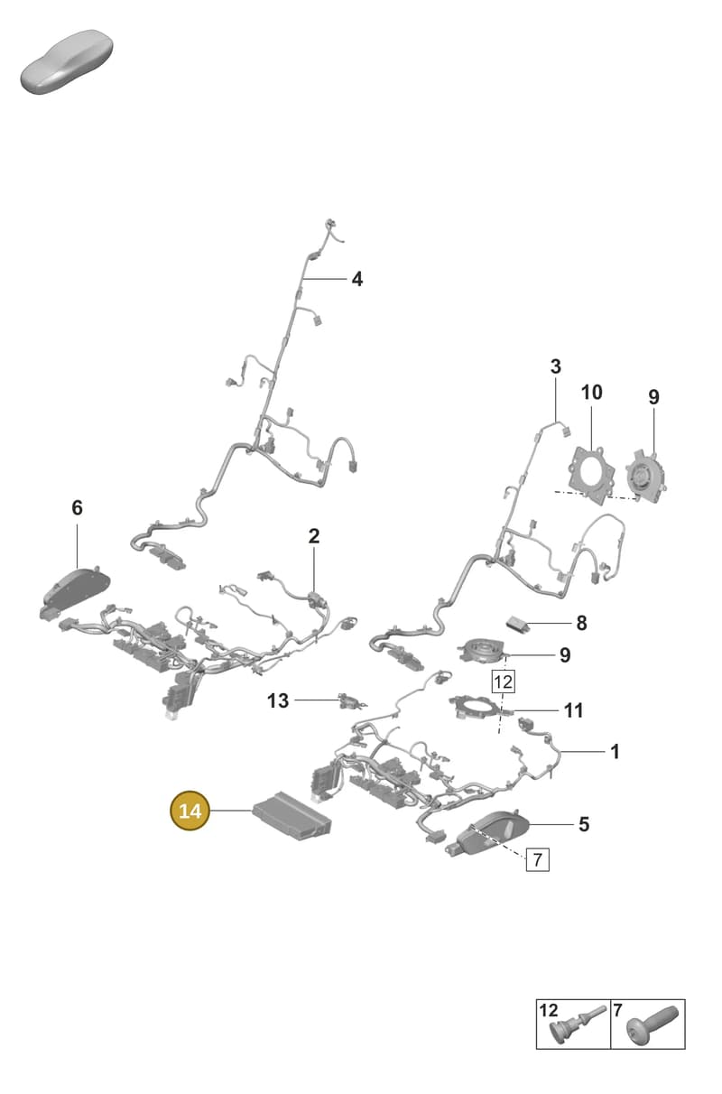 PAD959760A — Porsche Taycan Sport Turismo (2023-2025) diagram p56817510, position 14