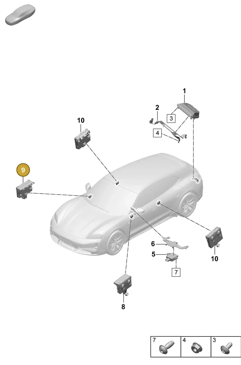 PAD959792B — Porsche Taycan Sport Turismo (2023-2025) diagram p64901200, position 9