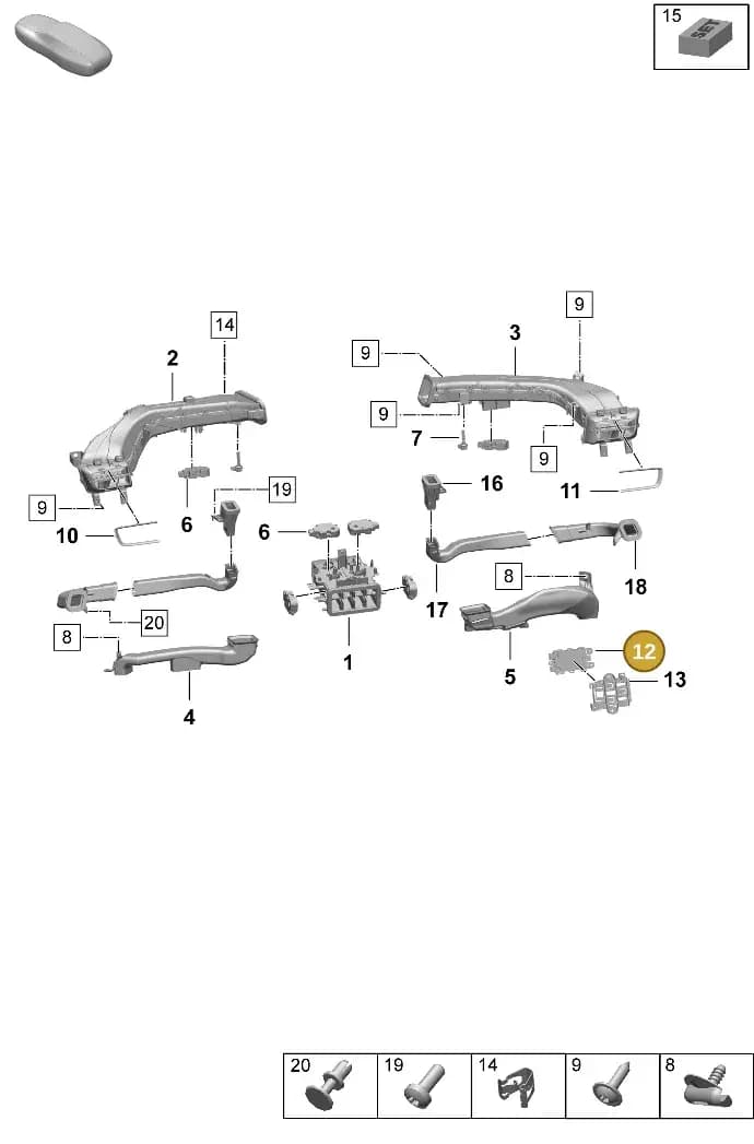 PAD963459A — Porsche Taycan Sport Turismo (2023-2025) diagram p64813110, position 12