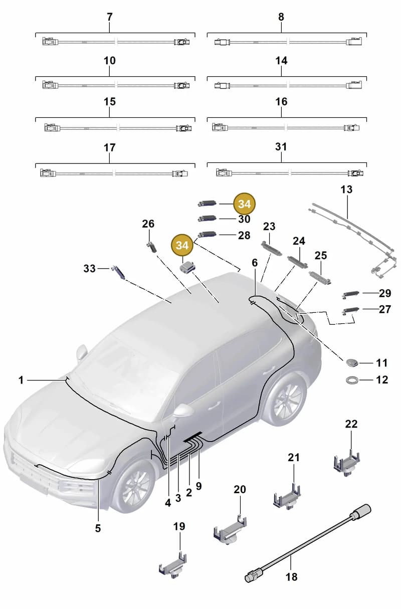 PAE035507 — Porsche Cayenne Coupe (2023-2023) diagram p60912100, position 34