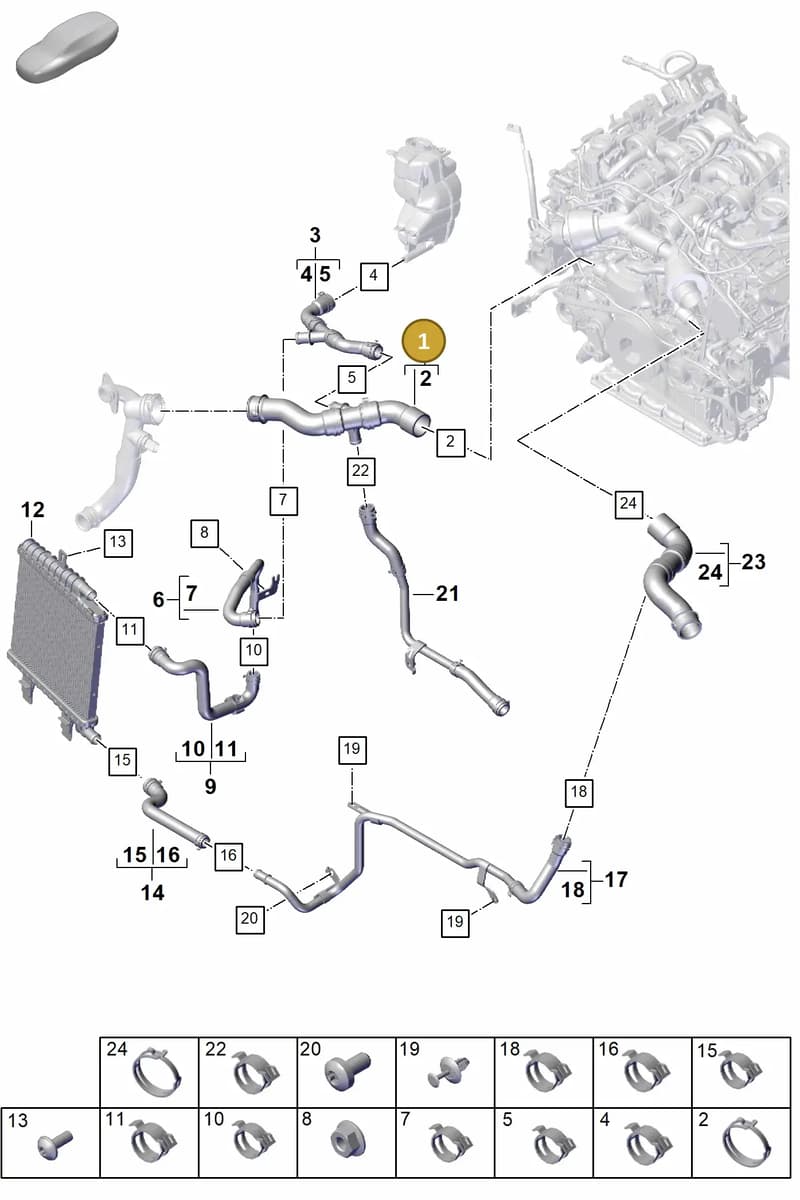 PAE121050 — Porsche Panamera (2023-2025) diagram p62105300, position 1