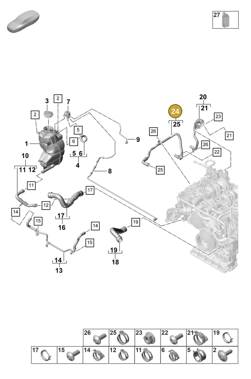 PAE121064C — Porsche Panamera (2020-2023) diagram p58105310, position 24