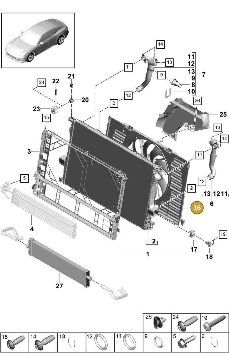 PAE121203 — Porsche Panamera (2016-2020) diagram p49105040, position 16