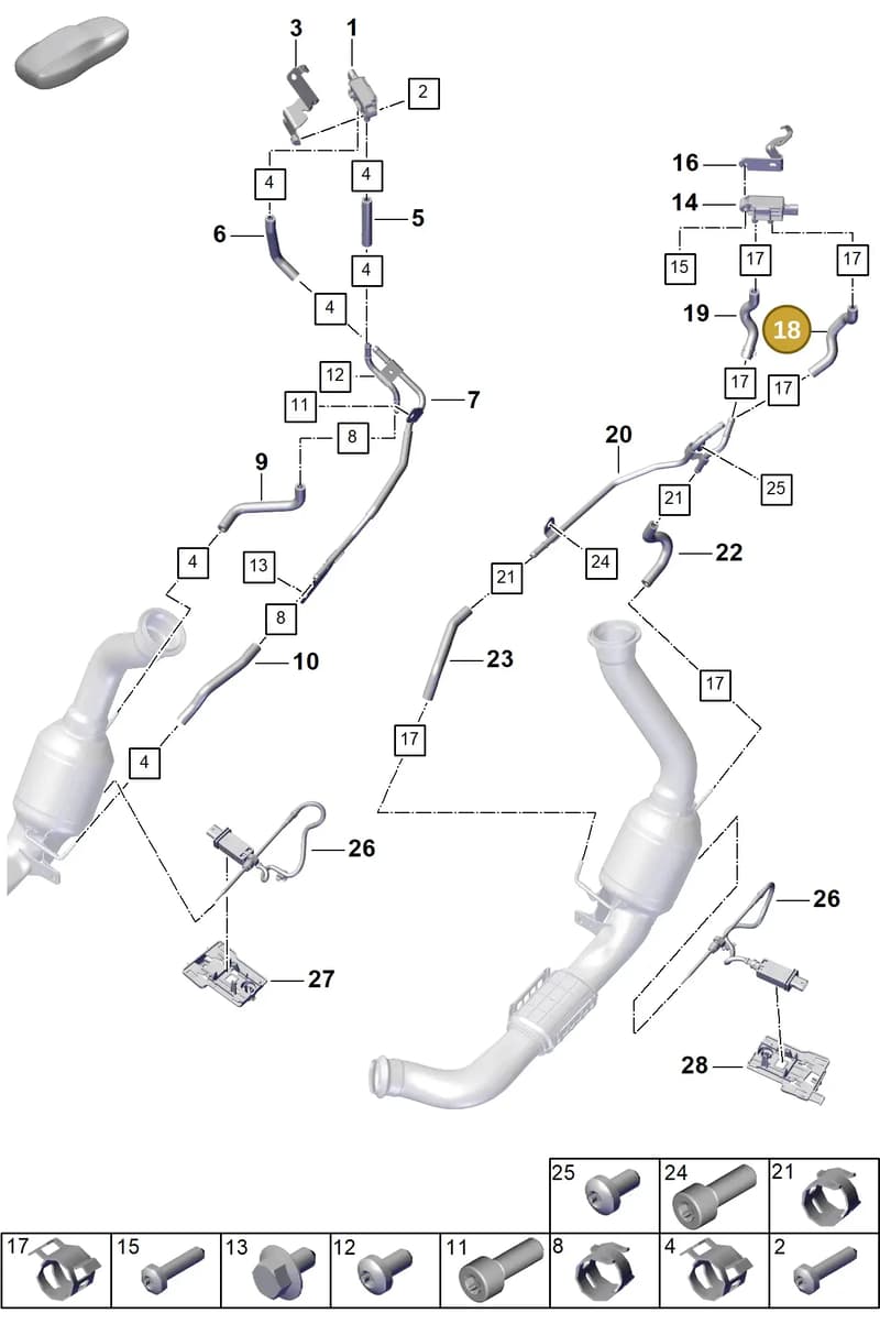 PAE131191D — Porsche Panamera (2023-2025) diagram p62202300, position 18