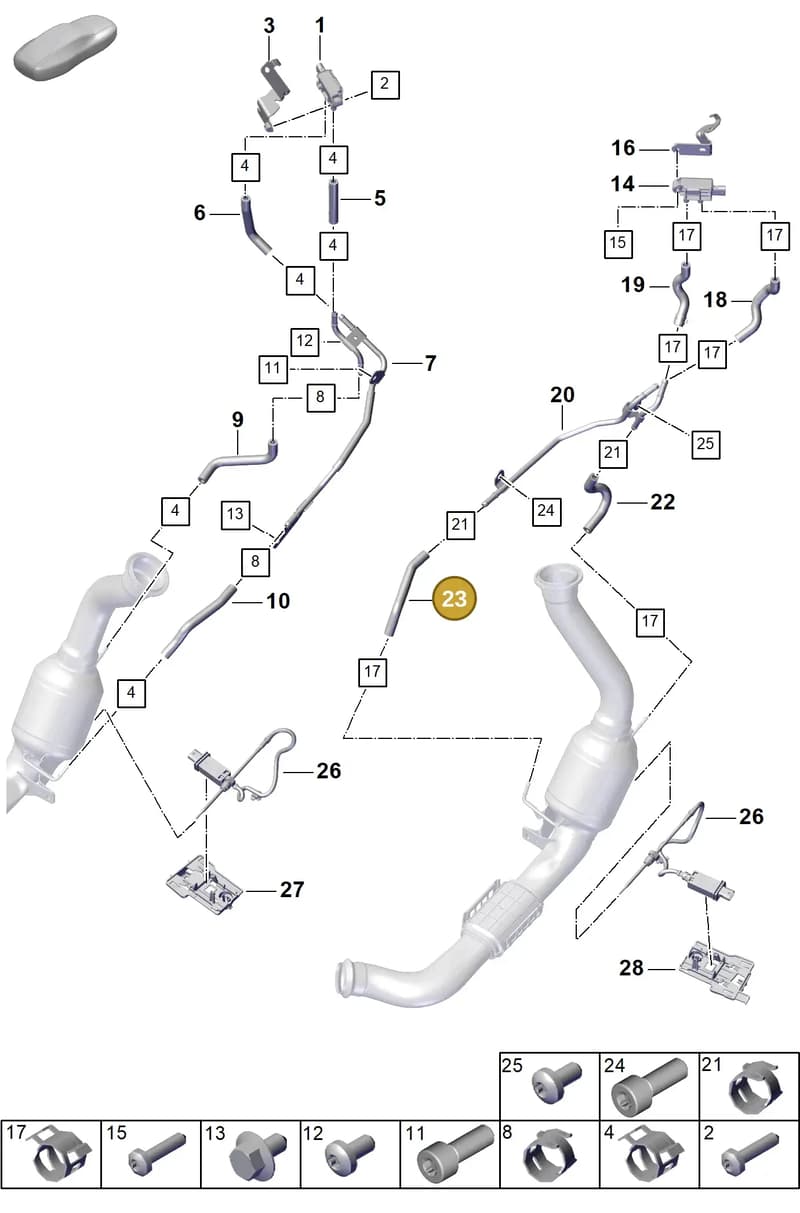 PAE131191Q — Porsche Panamera (2023-2025) diagram p62202300, position 23