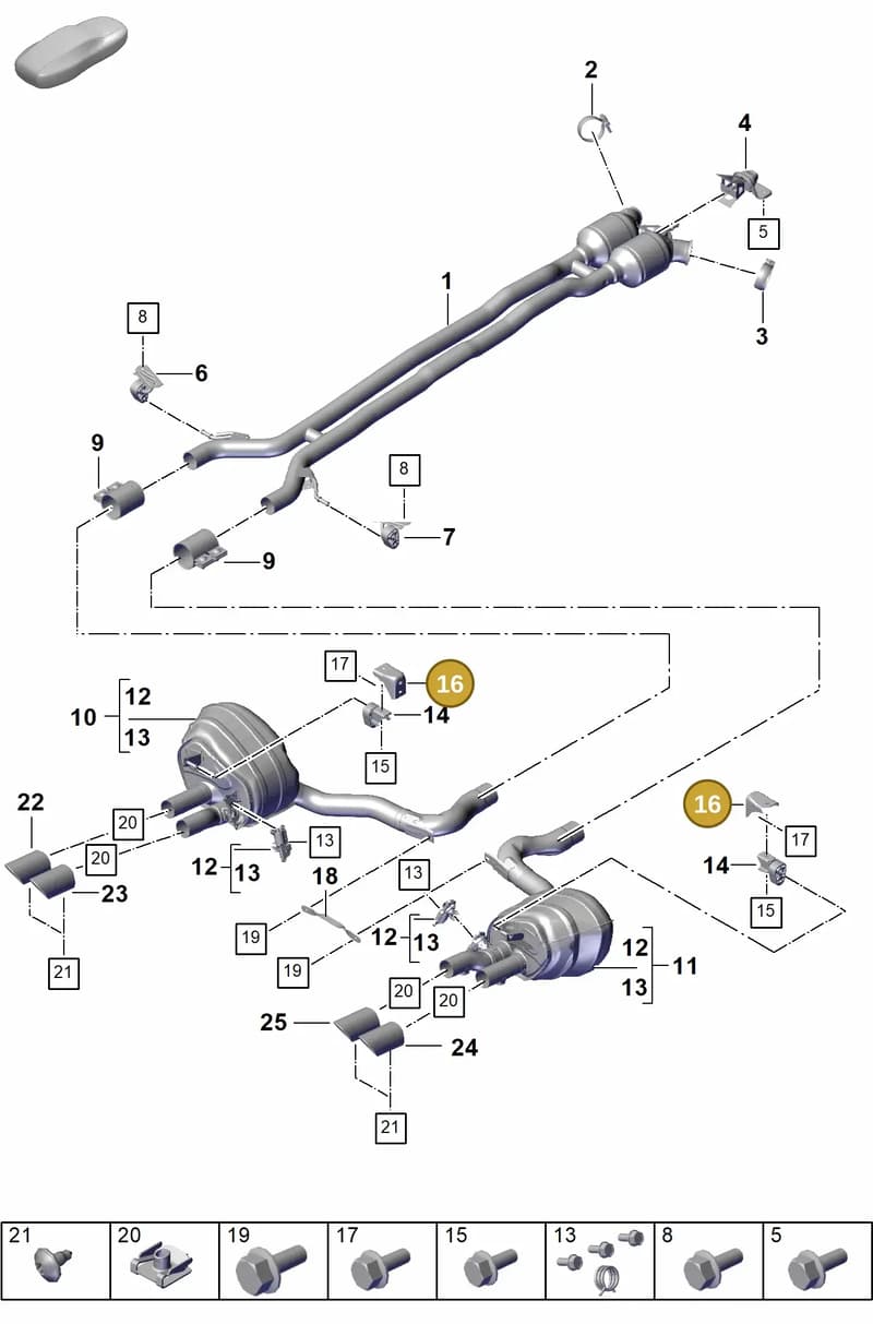 PAE253048 — Porsche Panamera (2023-2025) diagram p62203050, position 16