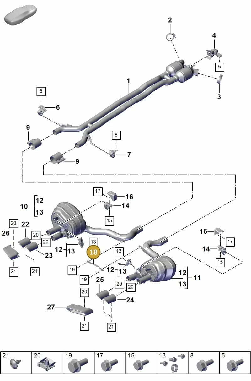 PAE253521 — Porsche Panamera (2023-2025) diagram p62203010, position 18